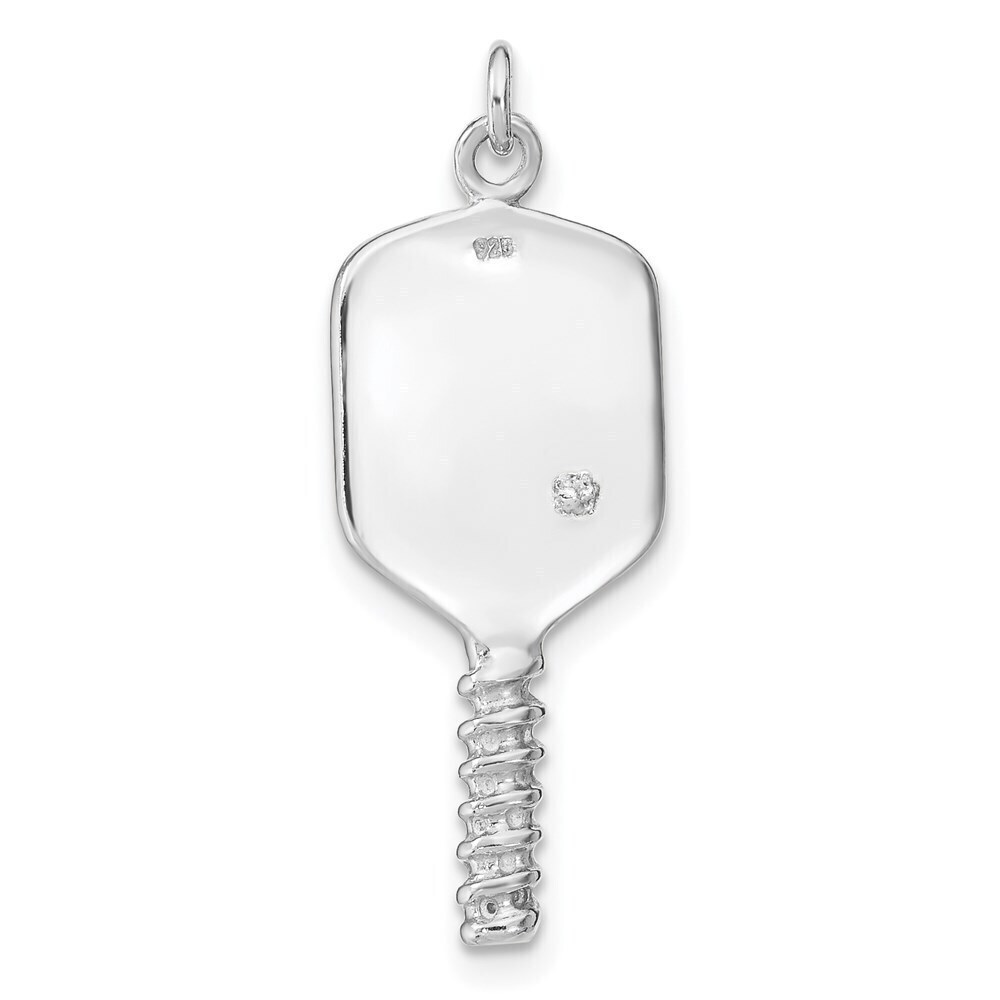 Kazi Luxury Sterling Silver Enamel Pickleball Charm - Picture 3 of 4